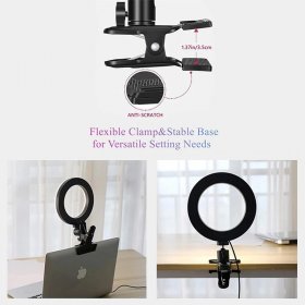 6 inches Large Selfie Ring Light with Stand LCD Display Adjustable Color Temperature Makeup Light for YouTube Video Shooting, Portrait, Vlog, Selfie