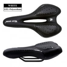 Bike Saddle Silicone Cushion PU Leather Surface Silica Filled Gel Comfortable Cycling Seat - B Style Black China