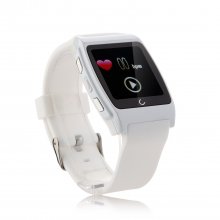 U Watch UX Bluetooth Watch Heart Rate Monitor for iOS And Android Smartphones White