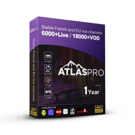 12 mois Atlas Pro IPTV Code Abonnement Francaise Premium Sport Films Series