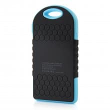 5000mAh Waterproof USB Solar Charger Power Bank Shakeproof Dust Proof Black&Blue