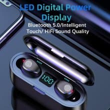 F9 TWS Wireless Earphone Bluetooth 5.0 Headphone LED Display With 2000mAh Power Bank Headset With Microphone for Sport Gaming Watertproof Wireless Earbuds