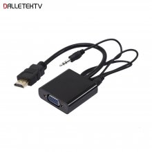 HDMI to VGA Cable With Audio Power Adapter Male To Female Video Converter 1080P For HDMI2VGA PC Laptop PS3/4 STB