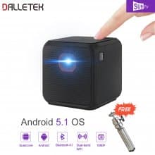 Wireless Mini Projector Android 5.2 Wifi & Bluetooth 4.1 With One Year Global SUBTV IPTV Subscription 1080P Channels.