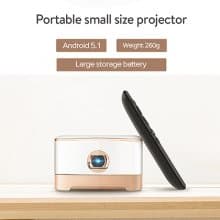 Wireless Beam Mini Projector Android 5.1 System Micro HDMI Video Input 5Ghz WiFi & Bluetooth 4.1, Support Android & IOS Devices Connection