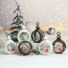 6pcs/lot Christmas decoration supplies led small round lamp new children s portable lantern gift window ornaments pendant