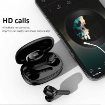 Semi In Ear Headphones Noise Reducing Earphones HiFi 5D Stereo Headset Waterproof Sport Earbuds With Digital Power Display Charger Case for Smart Phone