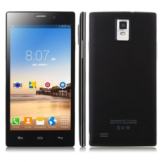 Tengda N907 Smartphone Android 4.4 MTK6572W 5.5 Inch QHD Screen Smart Wake Black - Click Image to Close