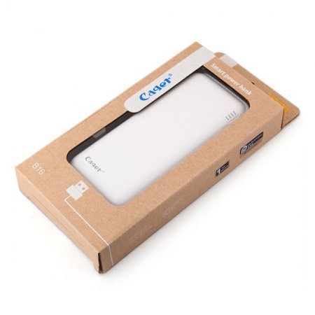 Cager B16 12000mAh Dual USB Power Bank for iPhone iPad Smartphone White