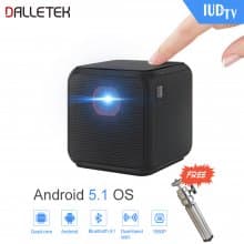 Wireless Mini Projector Android 5.2 Wifi & Bluetooth 4.1 With One Year European IUDTV 1080P Channels.