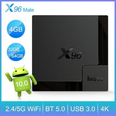 X96 Mate Android 10.0 Smart TV Box Allwinner H616 4GB 64GB 2.4G&5G WIFI BT5.0 4K HDR H.265 Media Player Set Top Box