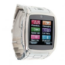 TW810 Watches Style Cell Phone IPS Screen Bluetooth Java Camera Silver