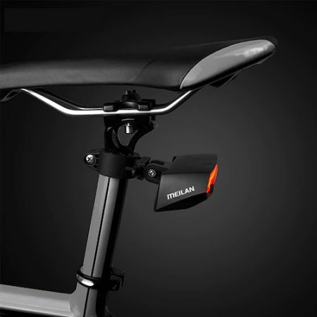 Meilan X5 Bike Intelligent Diversion Brake Wireless Taillight High Brightness USB Charging Dual Colors Light - Black