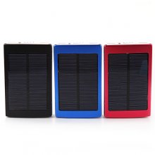 13800mAh Dual-USB Solar Charger Power Bank 3-color