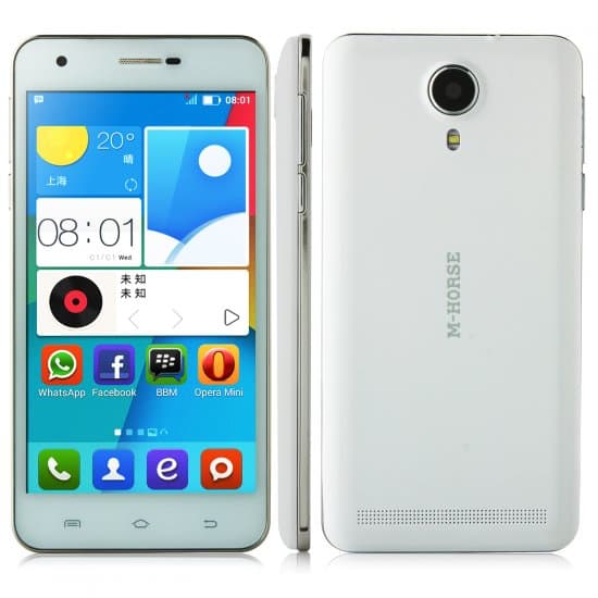 M-HORSE S80 Smartphone Android 4.4 MTK6582 Quad Core 1GB 8GB 5.0 Inch White - Click Image to Close