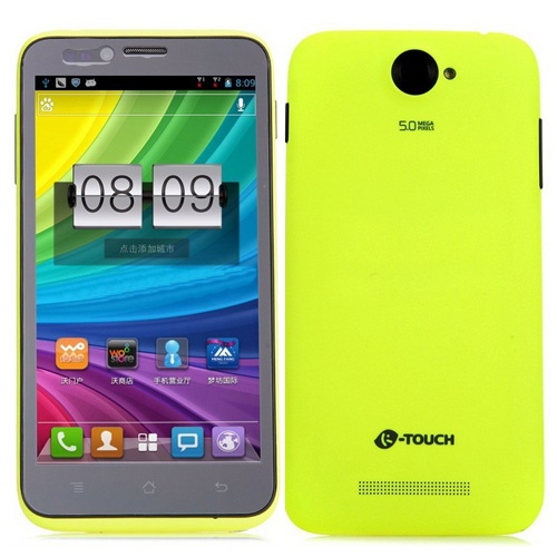 K-Touch S5 Smartphone Android 4.1 MSM8225Q Quad Core 3G GPS 5.0 Inch 1GB 4GB- Green - Click Image to Close