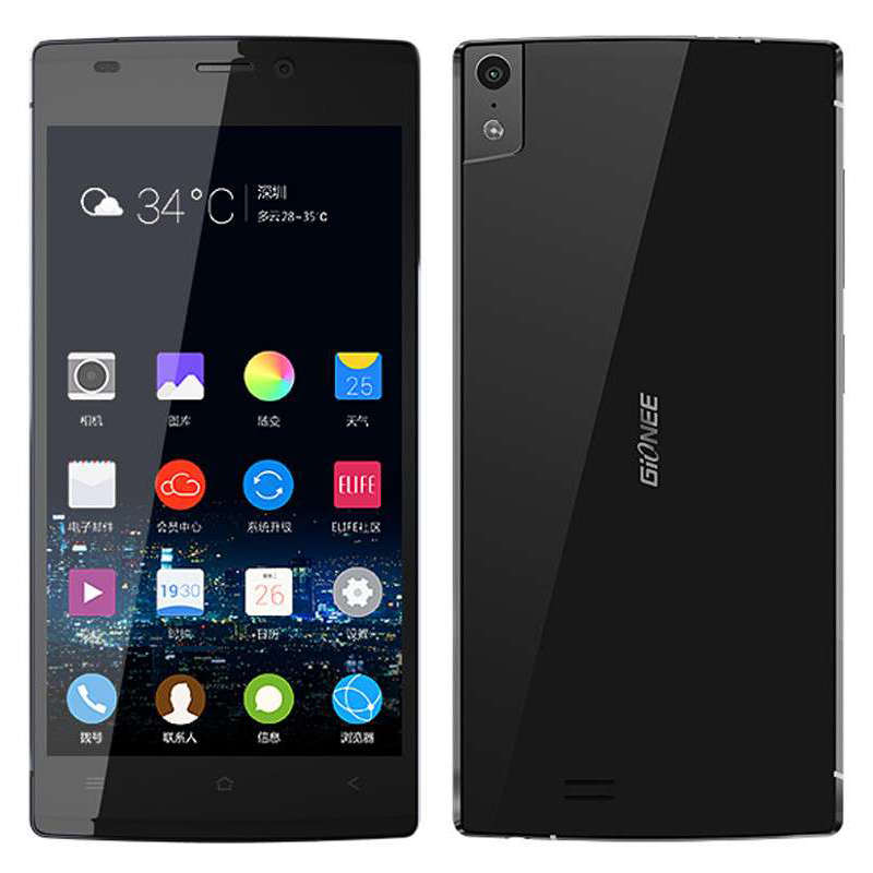 GIONEE S5.5 Smartphone 5.0 Inch Super AMOLED FHD Screen 2GB 16GB 13.0MP- Black - Click Image to Close