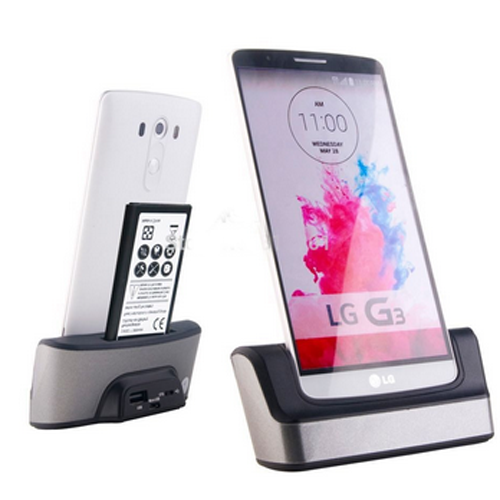 Multifunctional OTG Dock Station Charger For LG G3 Smartphone Silver