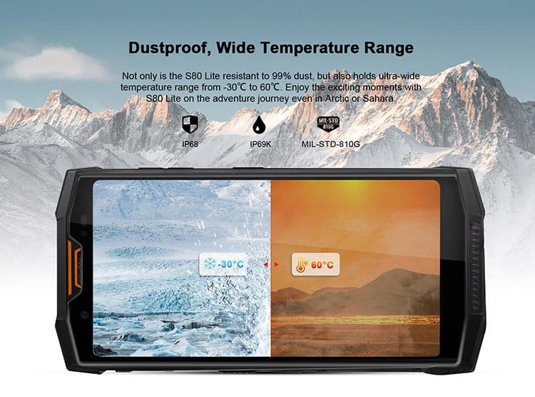 DOOGEE S80 LITE 4GB RAM 64GB ROM Helio P23 MTK6763T 2.5GHz Octa Core 5.99 Inch IPS Corning Gorilla Glass 4 FHD+ Screen Dual Camera IP68 IP69K Waterproof Android 8.1 4G LTE Smartphone